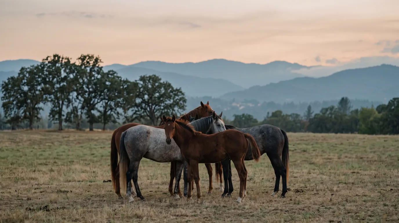 Chevaux en liberté, Haras de l'Eden, Isère